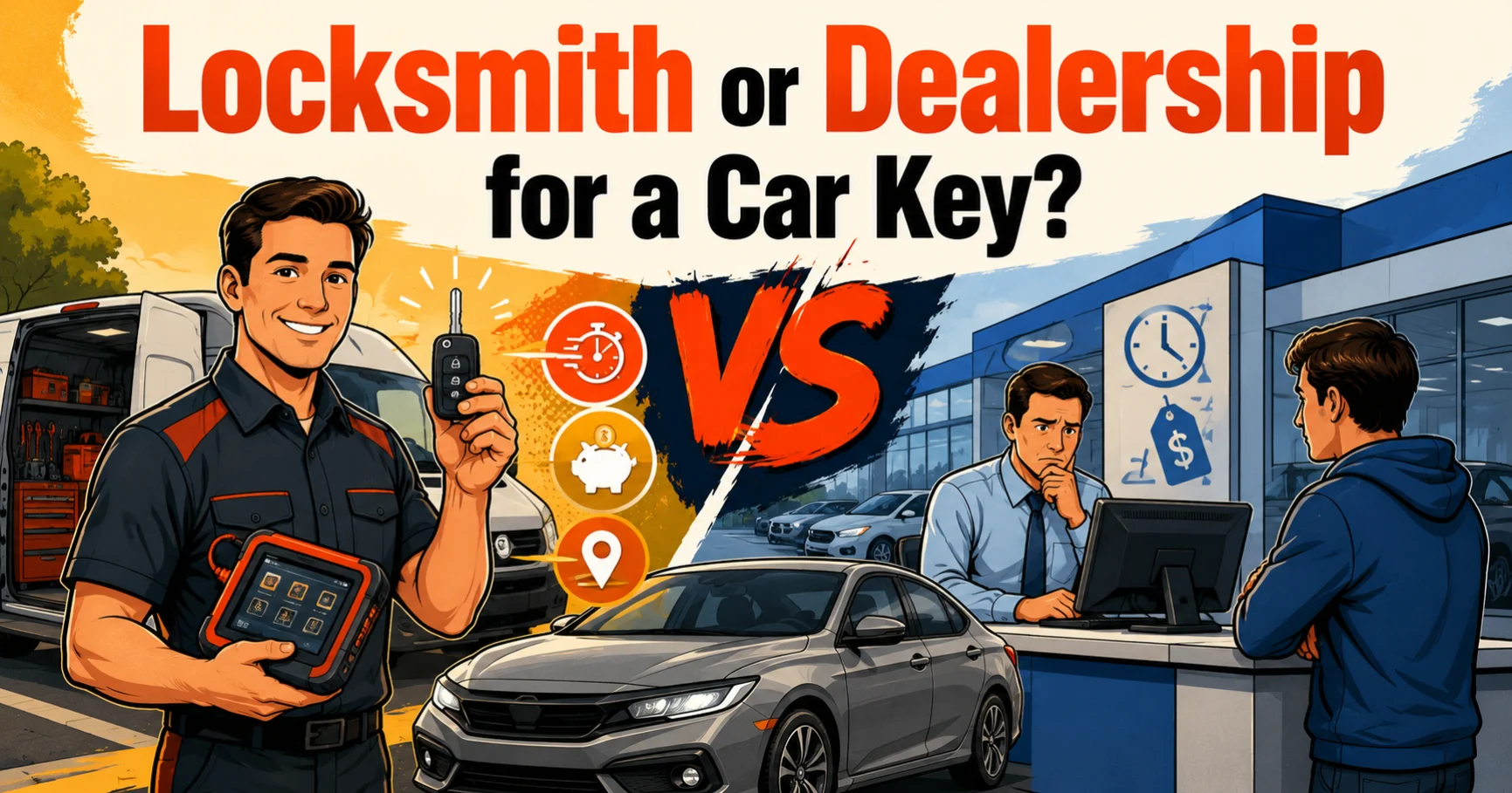 Should I Call A Locksmith Or A Dealership For A Car Key In NC?